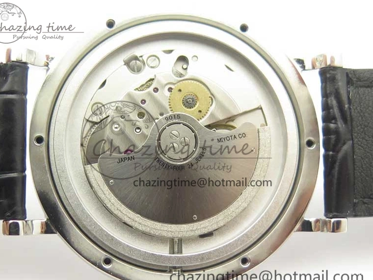 MIROTIME 0812 Portofino Automatic SS MKF 1:1 Best Edition White Dial On Black Leather Strap MIYOTA 9015 V Original 7204